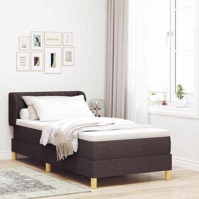 vidaXL Posteľ s pružinovým rámom Tmavohnedá 100 x 200 cm látka