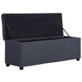vidaXL Lavica s úložným priestorom 116 cm tmavosivá polyester