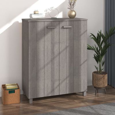 vidaXL Skrinka na topánky HAMAR, svetlosivá 85x40x108 cm, borovica