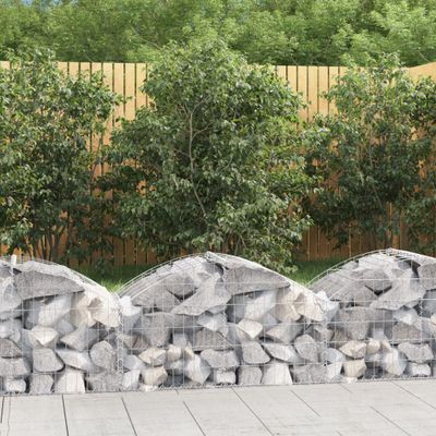 vidaXL Oblúkový gabionový kôš 100x50x40/60 cm pozinkované železo