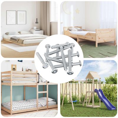 vidaXL Skrutka 12 pcs Strieborná M6 x 50 mm Oceľ
