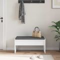 vidaXL Predsieňová lavica s vankúšom Biela 80 x 38 x 46 cm