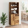 vidaXL Highboard Staré drevo 69,5 x 32,5 x 180 cm Kompozitné drevo