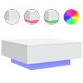vidaXL Konferenčný stolík s LED svetlami biely 80x80x31 cm