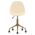 3086104 vidaXL Swivel Dining Chairs 6 pcs Cream Velvet(3x333494)