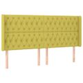 vidaXL Čelo postele s LED zelené 183x16x118/128 cm látka