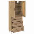 vidaXL Highboard Remeselný dub 69,5 x 34 x 180 cm Kompozitné drevo