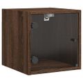 vidaXL Nočné skrinky so sklenenými dverami 2 ks hnedý dub 35x37x35 cm