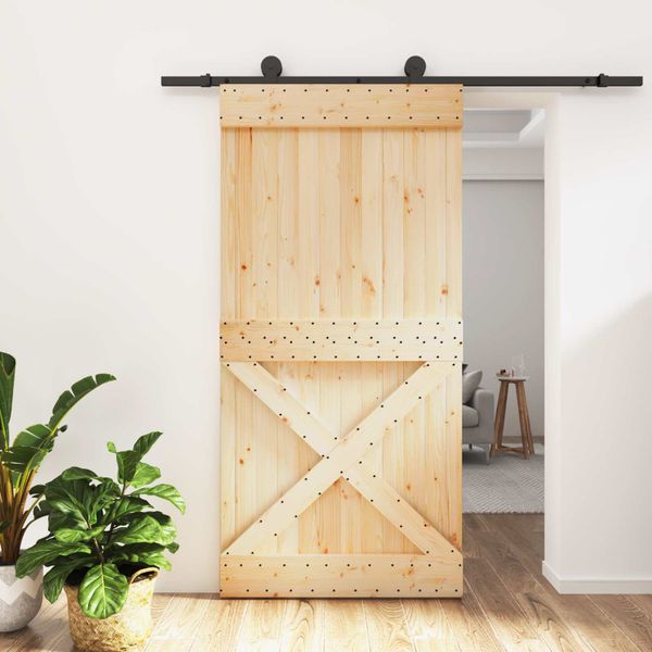 vidaXL Posuvné dvere Prírodná a čierna 100 x 210 cm