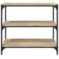 vidaXL Knižnica dub sonoma 80x33x70,5 cm spracované drevo a oceľ