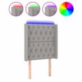 vidaXL Čelo postele s LED bledosivé 83x16x118/128 cm látka