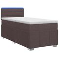 vidaXL Posteľ boxspring s matracom Tmavohnedá 90 x 200 cm Látka