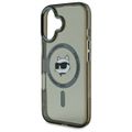 Obal Karl Lagerfeld pre iPhone 16 6,1" KLHMP16SHLSCHK čierny Hard IML Metal Choupette Head MagSafe