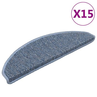 vidaXL Samolepiace nášľapy na schody vzhľad sisal 15ks 65x21x4cm modré