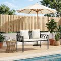 vidaXL Záhradné lavičky 2 -Seater 116 x 56 x 75 cm polyratan