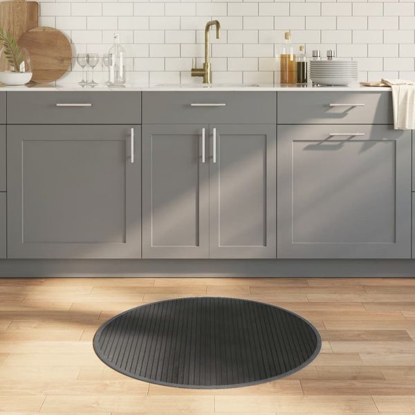 vidaXL Koberec okrúhly sivý 80 cm bambus