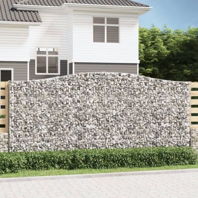 vidaXL Oblúkové gabiónové koše 4ks 400x30x180/200cm pozinkované železo