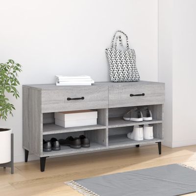 vidaXL Botník sivý dub sonoma 102x35x55 cm spracované drevo