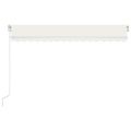 vidaXL Ručne zaťahovacia markíza s LED 400x350 cm krémová