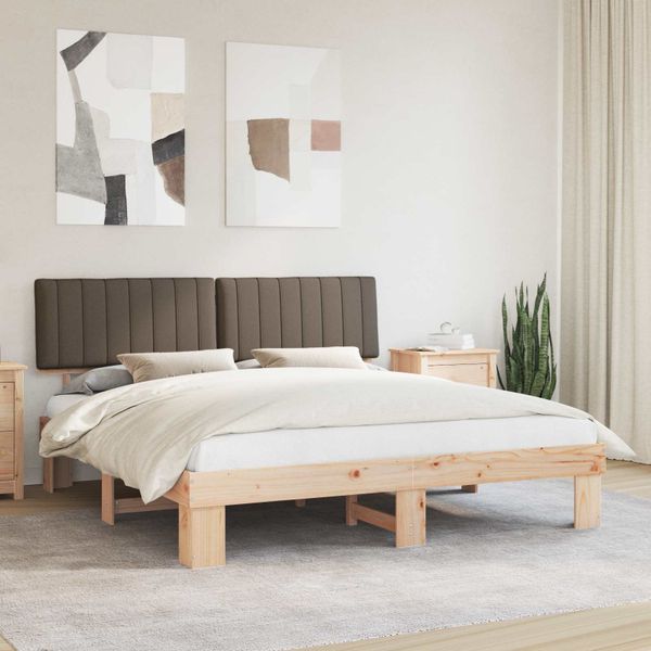 vidaXL Rám postele s čalúneným čelom Sivohnedá 180 x 200 cm
