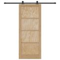 vidaXL Posuvné dvere Prírodná a čierna 86 x 211 cm Borovicový masív