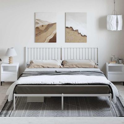 vidaXL Kovový rám postele s čelom biely 183x213 cm