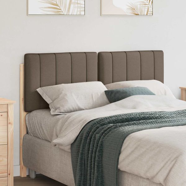 vidaXL Čalúnené čelo postele s čelnou doskou Hnedá a taupe 120 cm