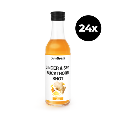 Zázvorový shot s rakytníkom - GymBeam, 24 x 50 ml