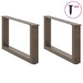 vidaXL Nohy konferenčného stolíka v tvare U, 2 ks, prírodná oceľ, 60 x (30-31) cm, oceľ