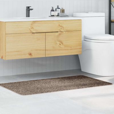 vidaXL Protišmyková kúpeľňová podložka Hnedá 70 x 120 cm PP