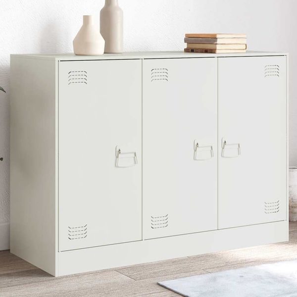 vidaXL Komoda biela 99x39x73 cm oceľ