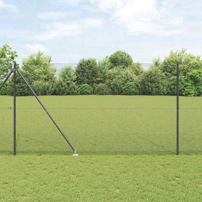 vidaXL Vonkajší zváraný drôtený plot so špicami 50 x 1,5 m Sivá