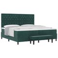 vidaXL Posteľ s pružinovým rámom Tmavozelená 200 x 200 cm Zamat