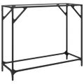 vidaXL Konzolový stolík priehľadná sklenená doska 98x35x81 cm oceľ