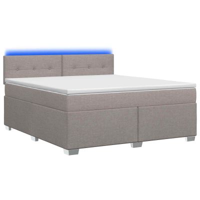 vidaXL Posteľ s boxspringom a matracom a LED Sivohnedá 140 x 190 cm