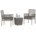 vidaXL Záhradný bistro set 3 ks Sivá polyratan