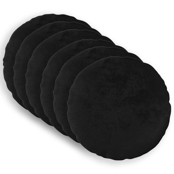 vidaXL Poťah na podložku 6 pcs HEERLEN Čierna Ø 40 cm Flanel