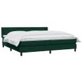vidaXL Box Spring Posteľ s matracom Tmavo zelená 200x210 cm Zamat