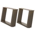 vidaXL Nohy konferenčného stolíka v tvare U, 2 ks, prírodná oceľ, 50 x (30-31) cm, oceľ