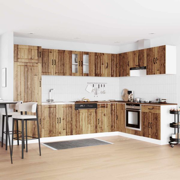 vidaXL Skriňa pod umývadlo Lucca 2 pcs Staré drevo Kompozitné drevo
