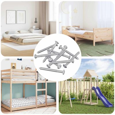 vidaXL Nábytkové skrutky 12 pcs Strieborná M6 x 60 mm Oceľ