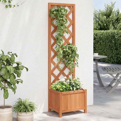 vidaXL Kvetináč s mriežkou 40x30x135 cm masívne jedľové drevo