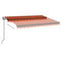 vidaXL Automatická zaťahovacia markíza 300x250 cm oranžová a hnedá