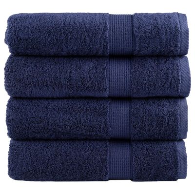 vidaXL Prémiové osušky SOLUND 4ks tmavomodré 100x150 cm 600 g/m2