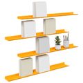 vidaXL Závesná polica 4 ks Horčicová žltá 80 x 9 x 2,5 cm Oceľ