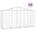 vidaXL Oblúkové gabiónové koše 8ks 200x50x100/120cm pozinkované železo