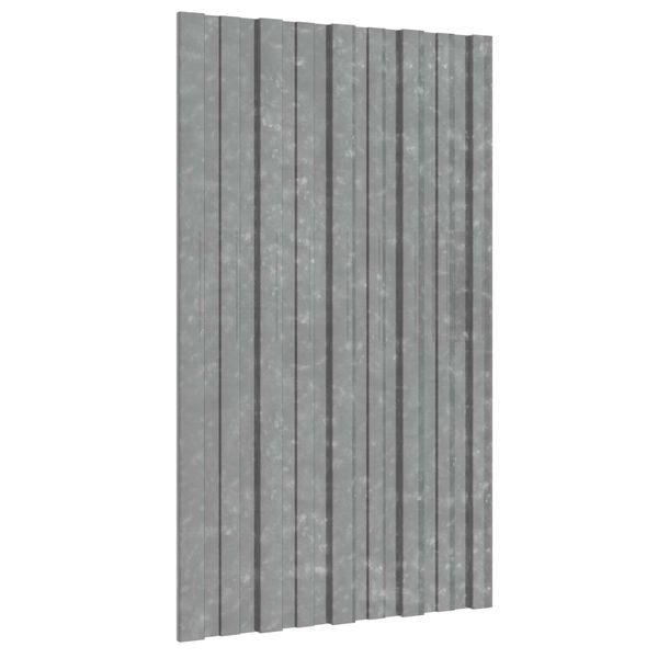 vidaXL Strešný panel 12 pcs Strieborná 80 x 45 cm Pozinkovaná oceľ