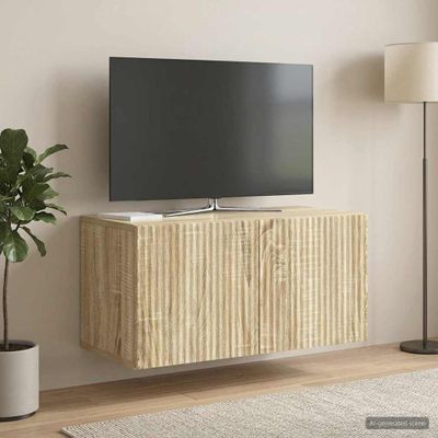 vidaXL Nástenná TV skrinka 59,5 x 31 x 30 cm Dub sonoma