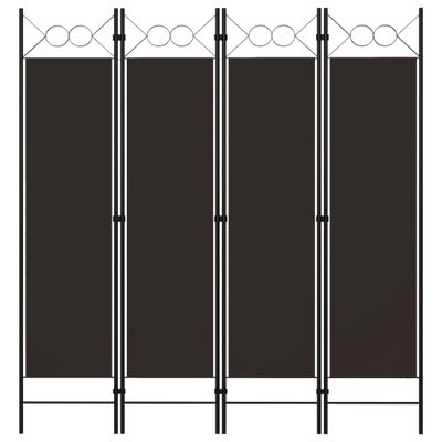 vidaXL Paraván so 4 panelmi, hnedý 160x180 cm