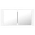vidaXL LED kúpeľňová zrkadlová skrinka biela 90x12x45 cm akryl